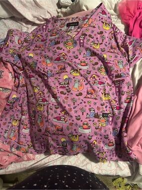 Koi Sloth Scrub Top
